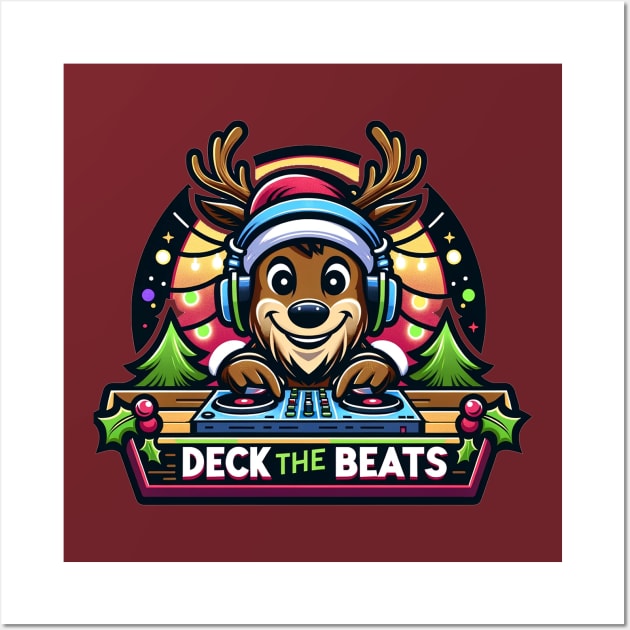 Deck the Beats - Reindeer DJ at Christmas Booth Wall Art by PixelProphets